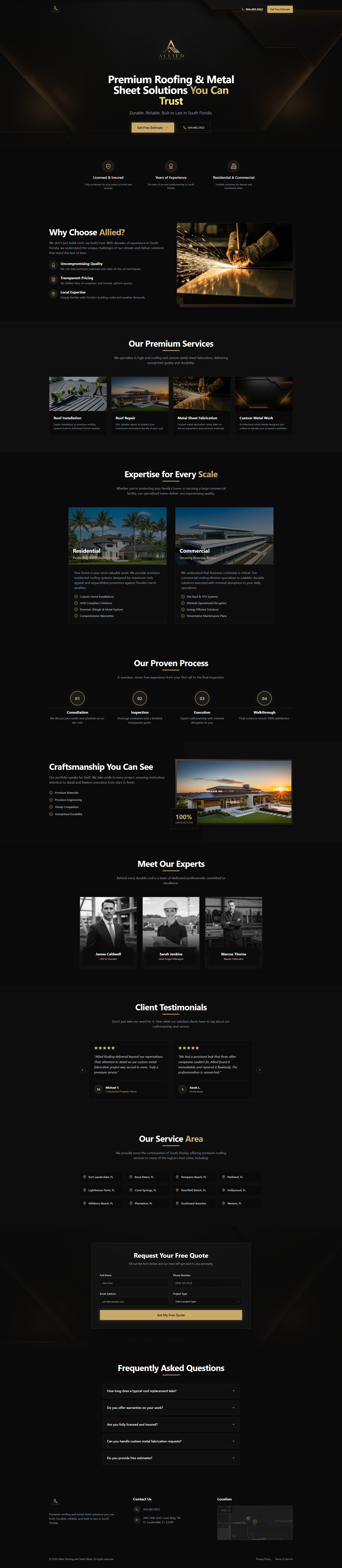 roofing contractor Landing Page Full View
